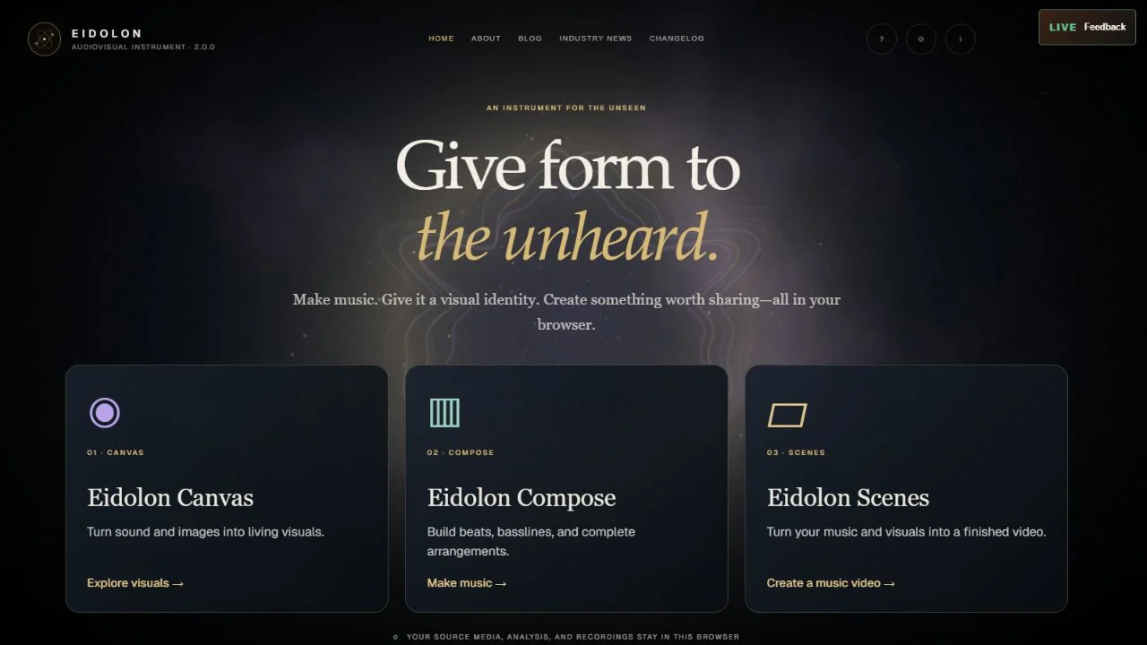 Eidolon Canvas, Compose and Scenes creative tools